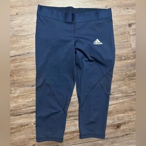 Adidas Blue Techfit Compression 3/4 Leggings